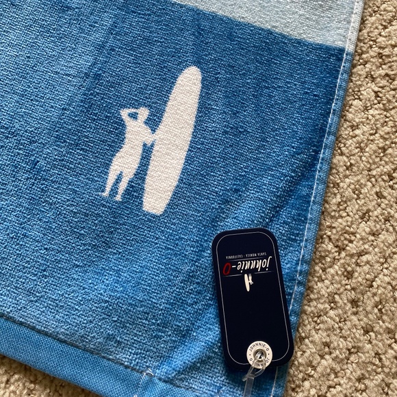 Johnnie-O block letter beach towel blue white - Picture 2 of 13